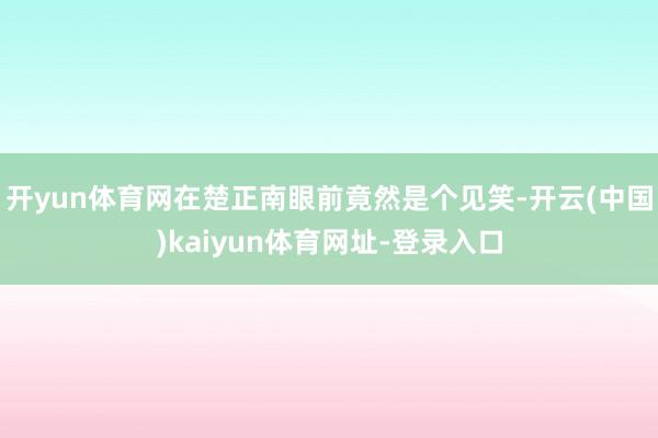 开yun体育网在楚正南眼前竟然是个见笑-开云(中国)kaiyun体育网址-登录入口