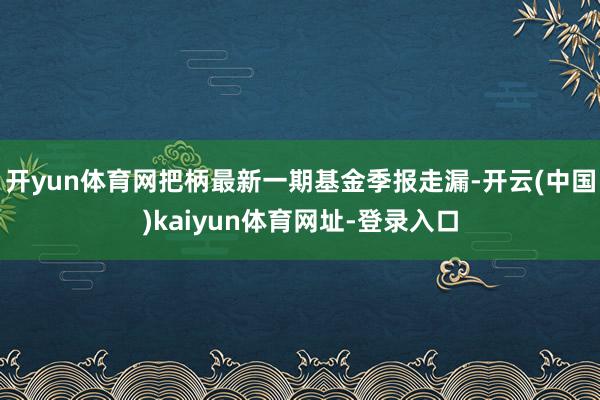 开yun体育网把柄最新一期基金季报走漏-开云(中国)kaiyun体育网址-登录入口