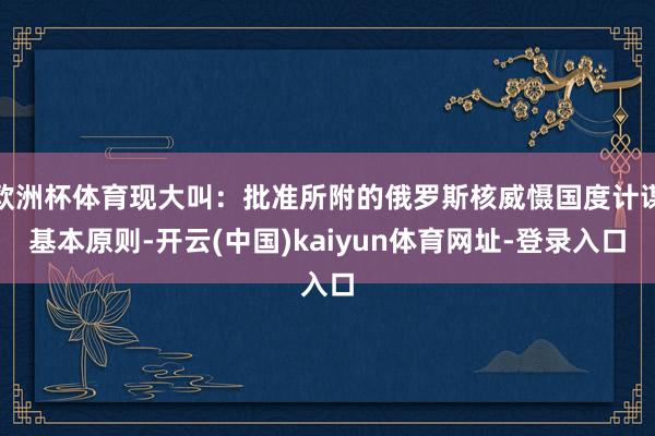 欧洲杯体育现大叫：批准所附的俄罗斯核威慑国度计谋基本原则-开云(中国)kaiyun体育网址-登录入口
