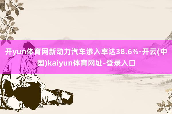 开yun体育网新动力汽车渗入率达38.6%-开云(中国)kaiyun体育网址-登录入口