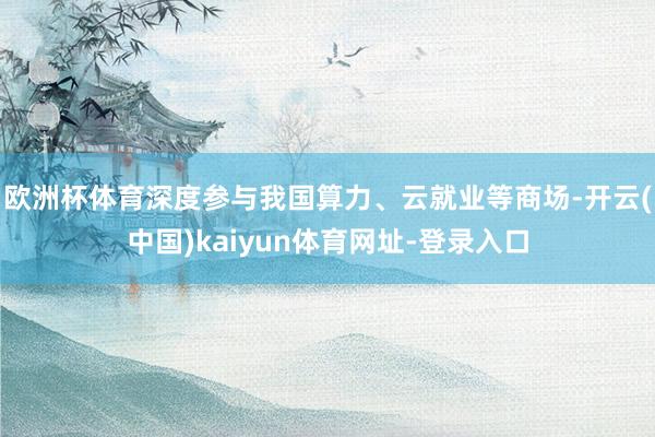欧洲杯体育深度参与我国算力、云就业等商场-开云(中国)kaiyun体育网址-登录入口