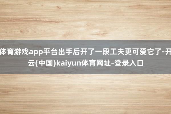体育游戏app平台出手后开了一段工夫更可爱它了-开云(中国)kaiyun体育网址-登录入口