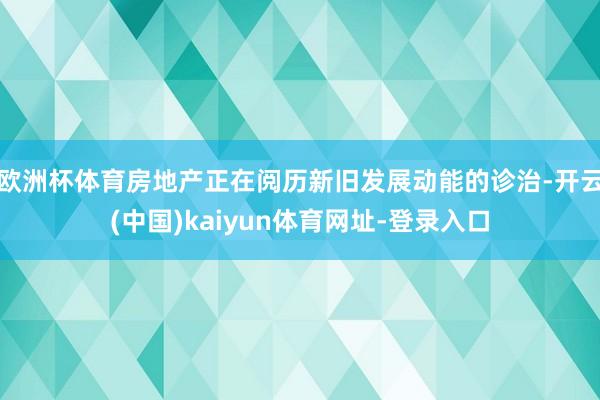 欧洲杯体育房地产正在阅历新旧发展动能的诊治-开云(中国)kaiyun体育网址-登录入口