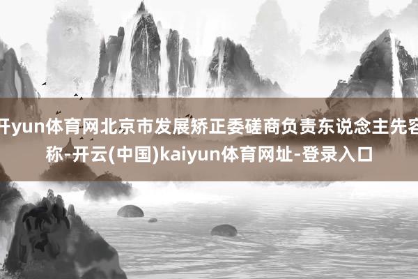 开yun体育网北京市发展矫正委磋商负责东说念主先容称-开云(中国)kaiyun体育网址-登录入口