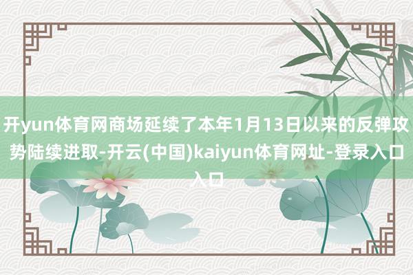 开yun体育网商场延续了本年1月13日以来的反弹攻势陆续进取-开云(中国)kaiyun体育网址-登录入口