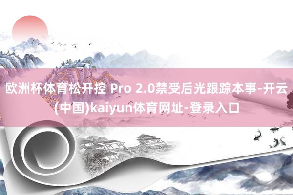 欧洲杯体育松开控 Pro 2.0禁受后光跟踪本事-开云(中国)kaiyun体育网址-登录入口