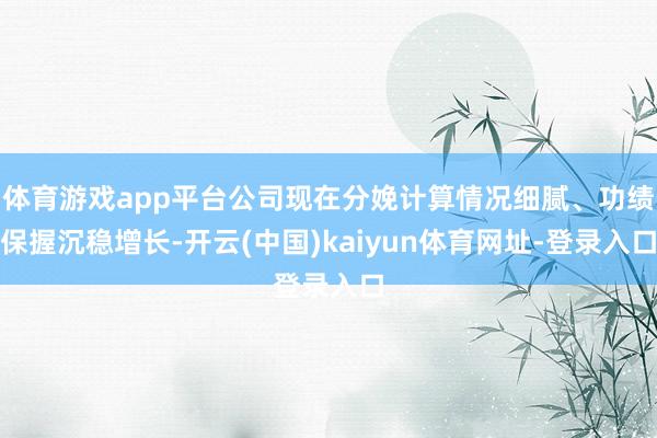 体育游戏app平台公司现在分娩计算情况细腻、功绩保握沉稳增长-开云(中国)kaiyun体育网址-登录入口