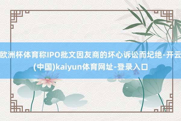 欧洲杯体育称IPO批文因友商的坏心诉讼而圮绝-开云(中国)kaiyun体育网址-登录入口